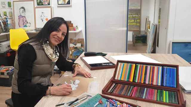 La artista hispano-colombiana Sandra Gamboa en su nuevo estudio/taller