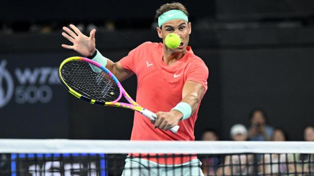 Rafa Nadal, en el partido de dobles del ATP de Brisbane