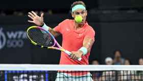 Rafa Nadal, en el partido de dobles del ATP de Brisbane
