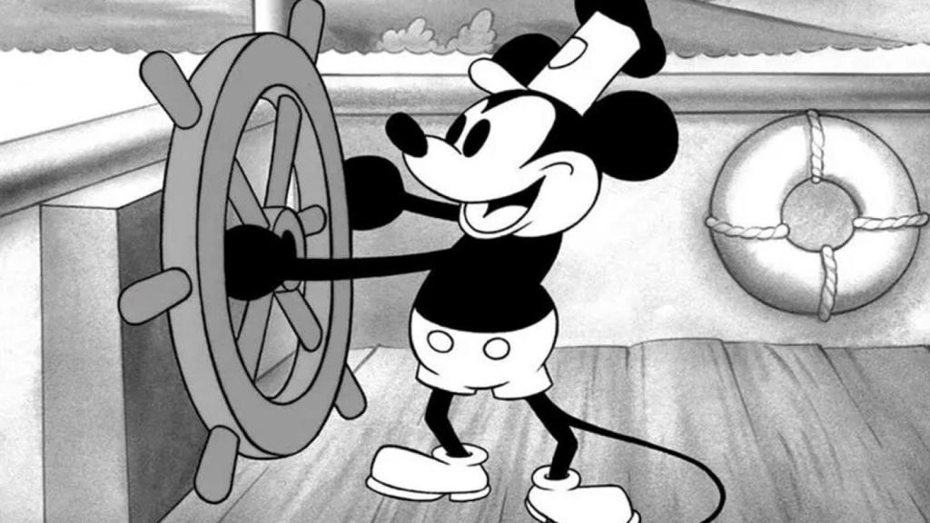 Mickey Mouse en el cortometraje 'Steamboat Willie'. Disney, 1928.