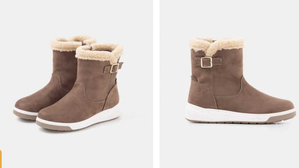 Botas forradas con hebilla.