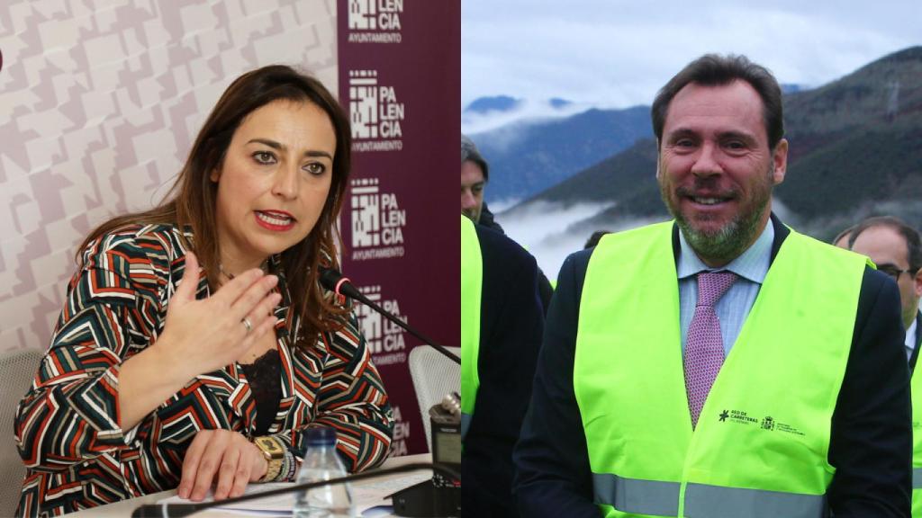 Miriam Andrés, alcaldesa de Palencia, y Óscar Puente, ministro de Transportes