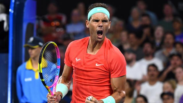 Rafa Nadal celebra en Brisbane