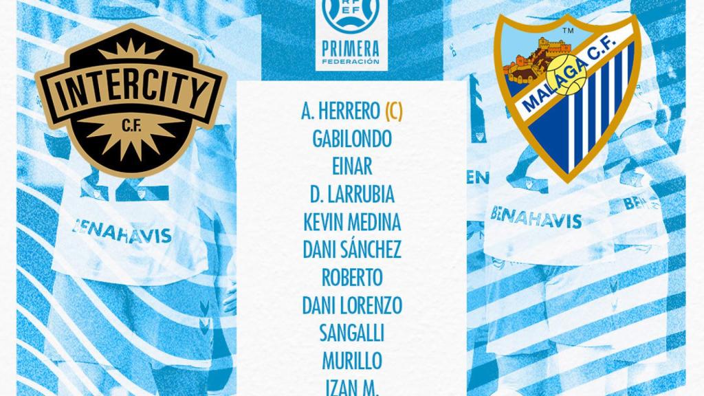 Las alineaciones Intercity vs. Málaga CF: Vuelve Sangalli