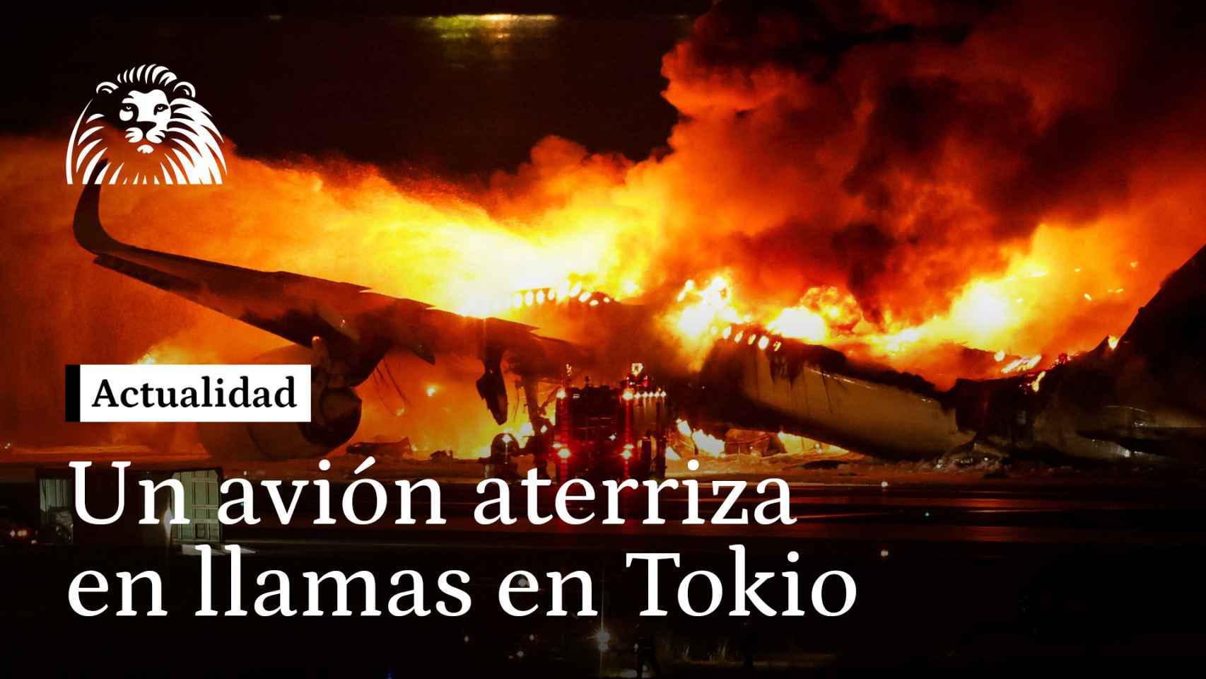 VÍDEO | Así ha aterrizado, envuelto en llamas, un avión de la aerolinea Japan Airlines en Tokio
