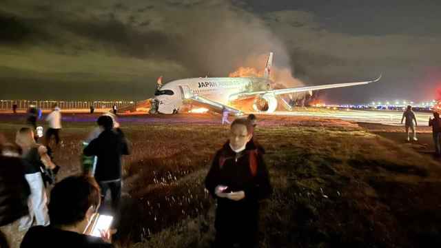 Evacuación del Airbus 350 de Japan Airlines