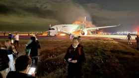 Evacuación del Airbus 350 de Japan Airlines