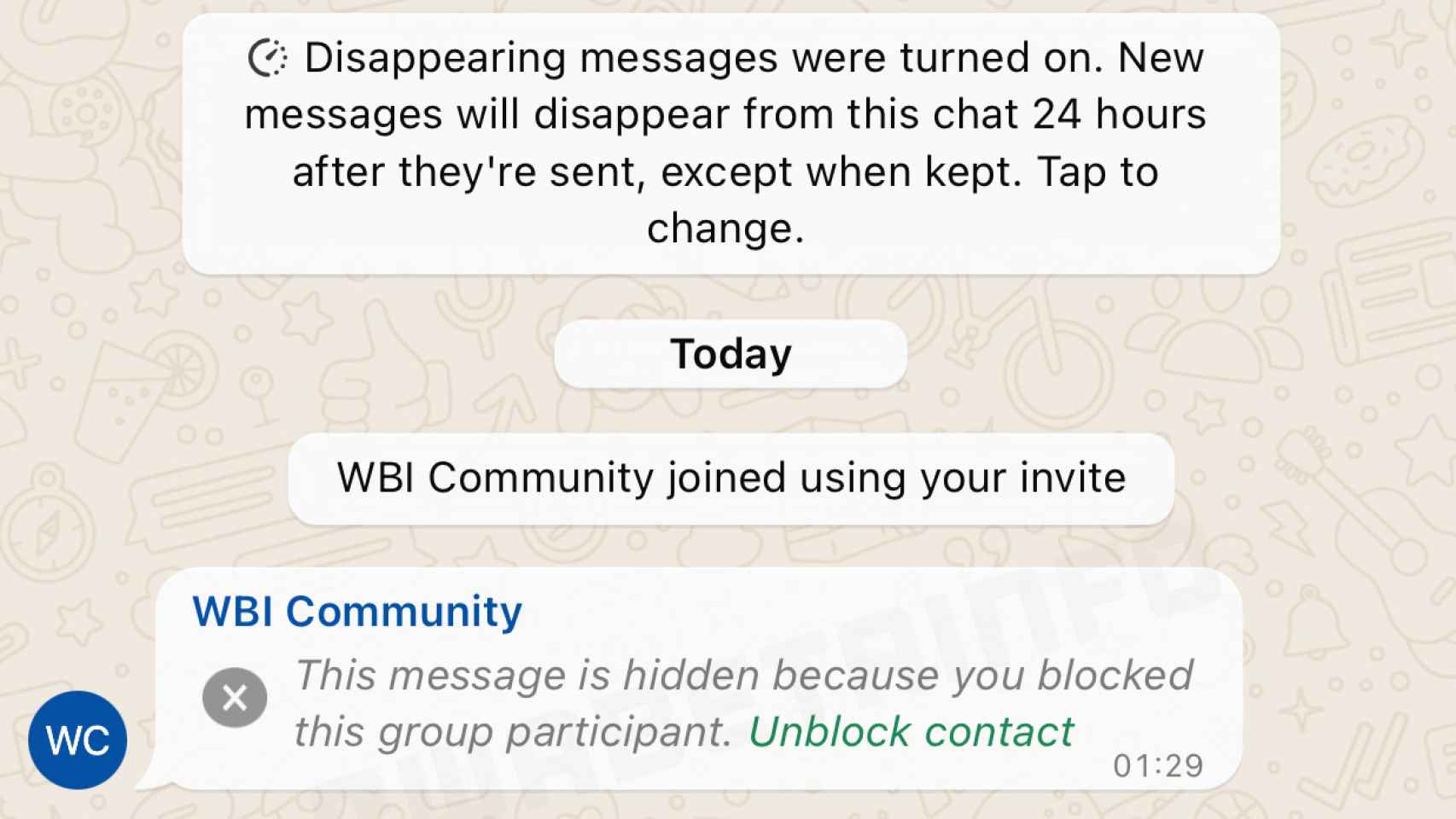 Mensajes ocultos en WhatsApp