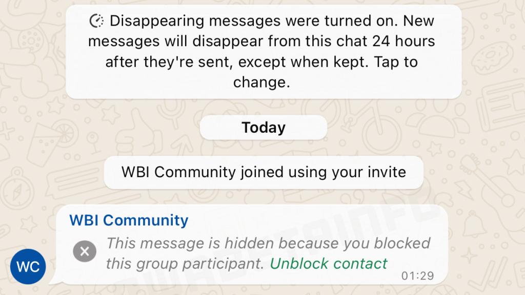 Mensajes ocultos en WhatsApp