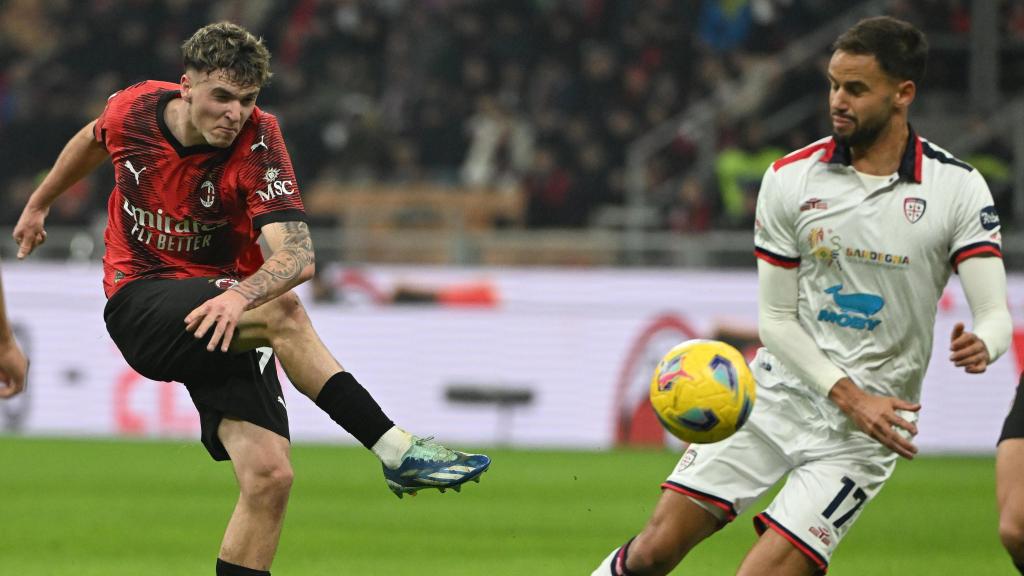 Álex Jiménez, durante su debut con el primer equipo del Milan