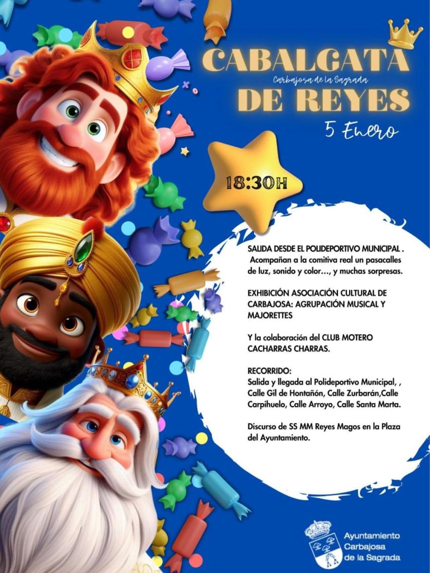 Cartel de la Cabalgata de Reyes de Carbajosa de la Sagrada.