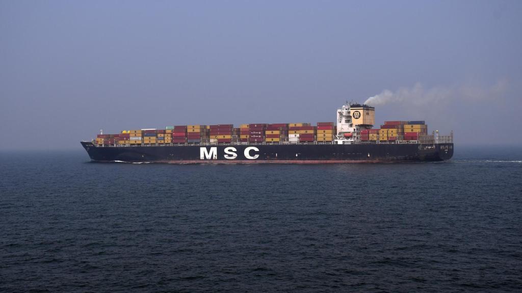 Un barco de MSC, en aguas indias.