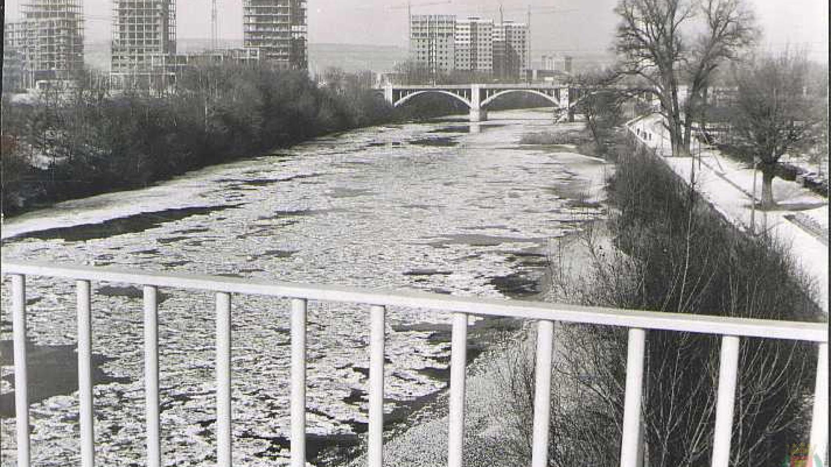 El río Pisuerga congelado