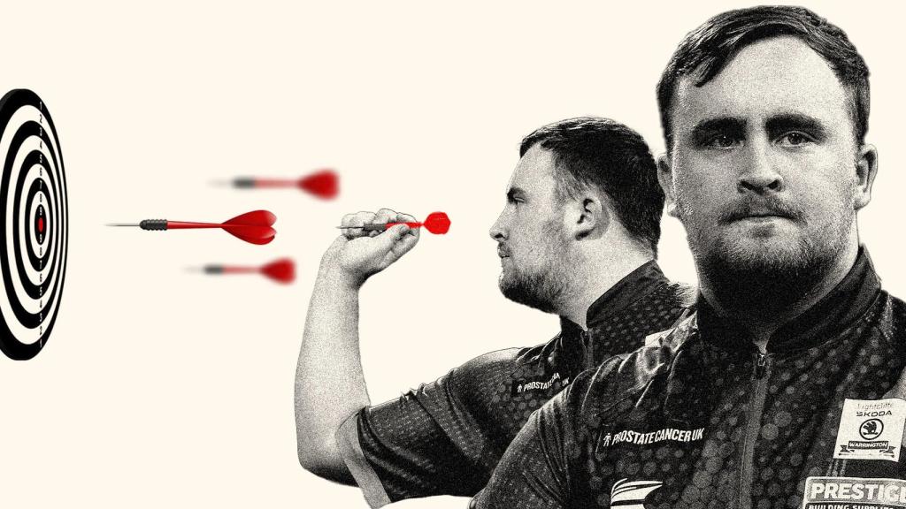 Luke Littler, en un fotomontaje