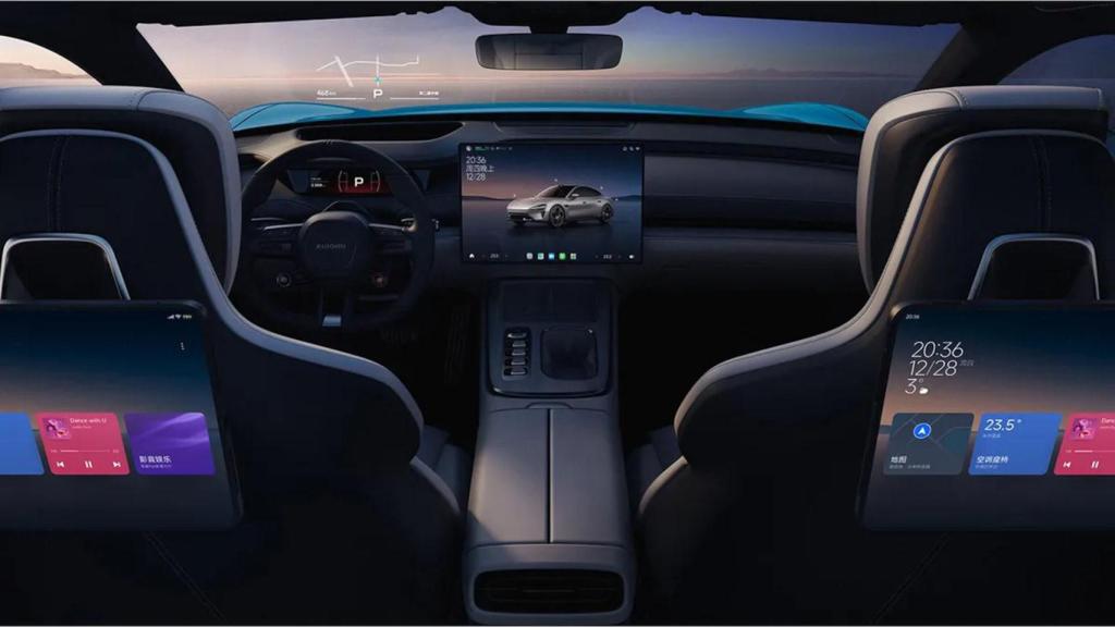 El interior del Xiaomi SU7 estará repleto de pantallas, muchas basadas en HyperOS con Android