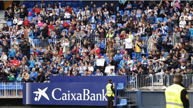 El estadio de La Rosaleda durante un entrenamiento de puertas abiertas