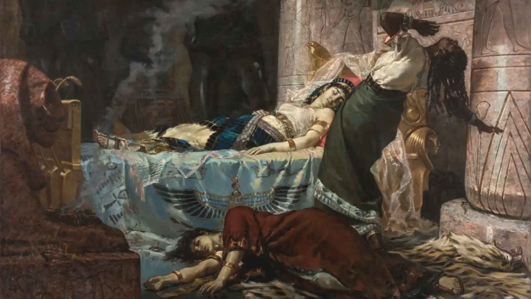 La muerte de Cleopatra, vista por el pincel de Juan Luna y Novicio.