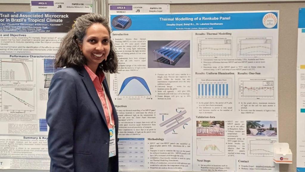 Deepika Gopal, cofundadora de Renkube, en una presentación del proyecto