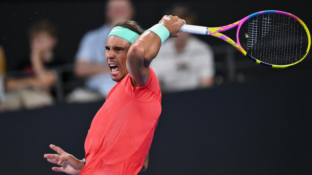 Rafa Nadal, durante su partido contra Kubler en Brisbane
