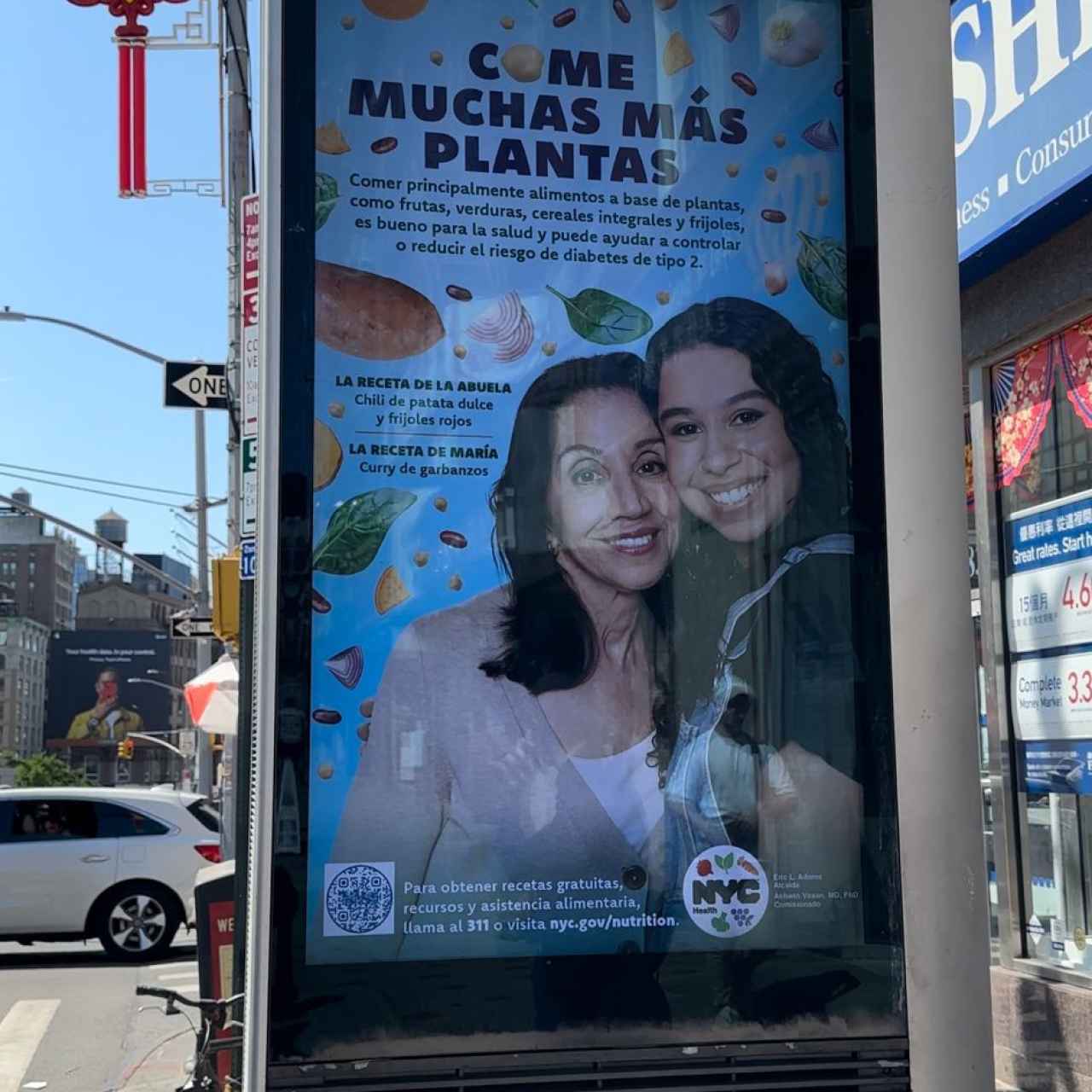 Uno de los anuncios para promover la alimentación basada en plantas que puede verse por las calles de Nueva York.