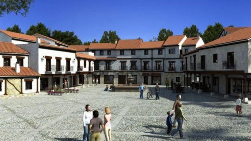 Así quedaría el nuevo pueblo medieval.