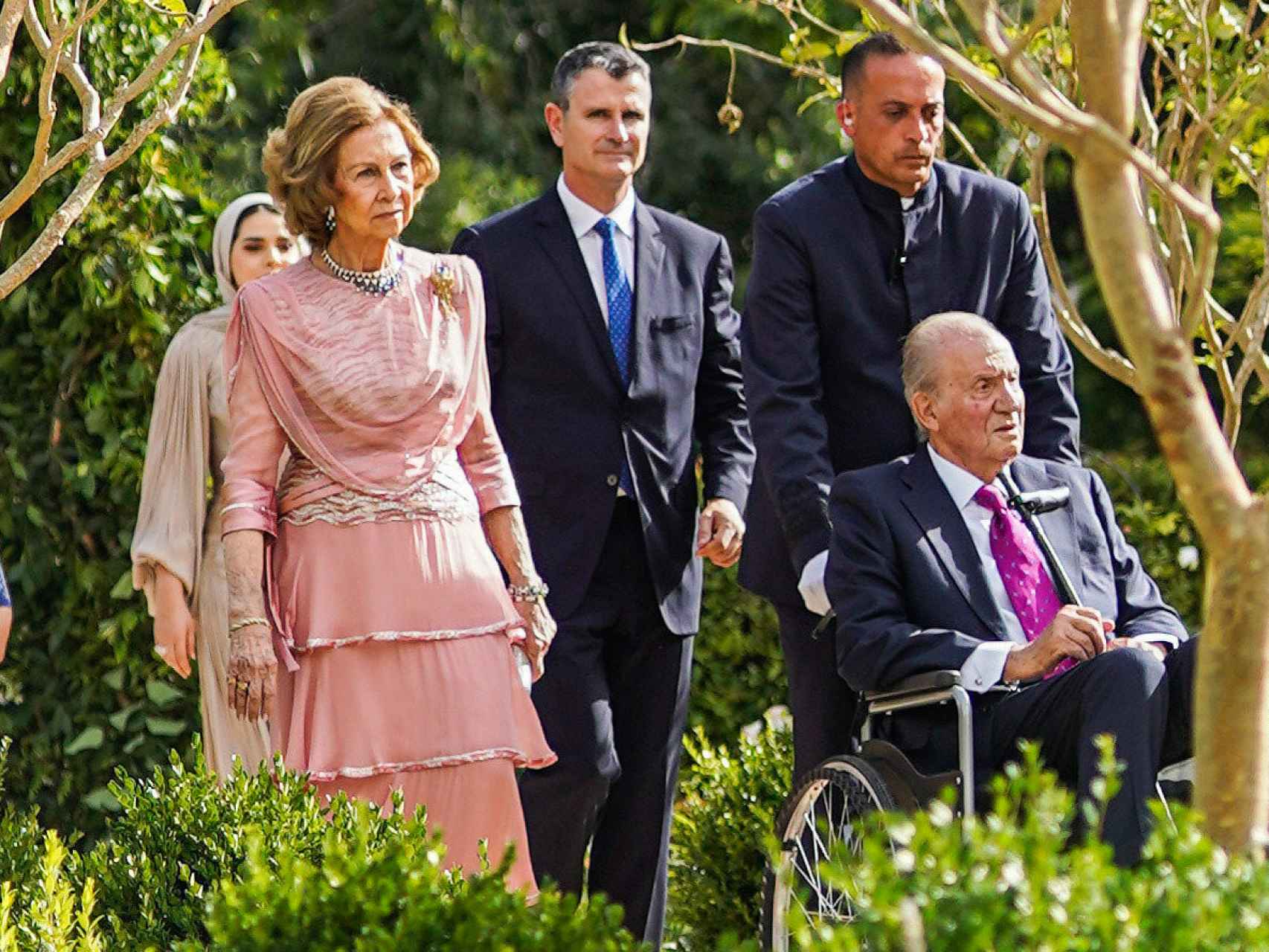 Juan Carlos y Sofía en la boda del heredero de Jordania.