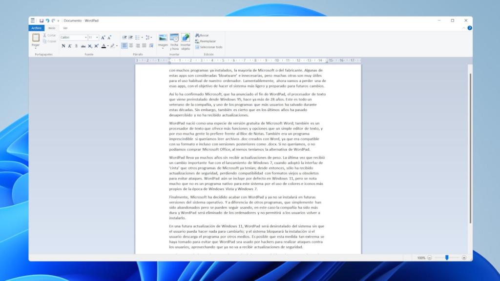 Microsoft WordPad en Windows 11