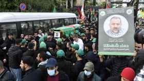 Funeral del 'número dos' de Hamás en Beirut, Saleh al Arouri, este jueves.