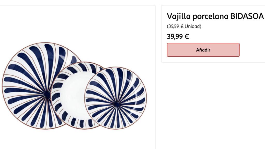 Vajilla porcelana.