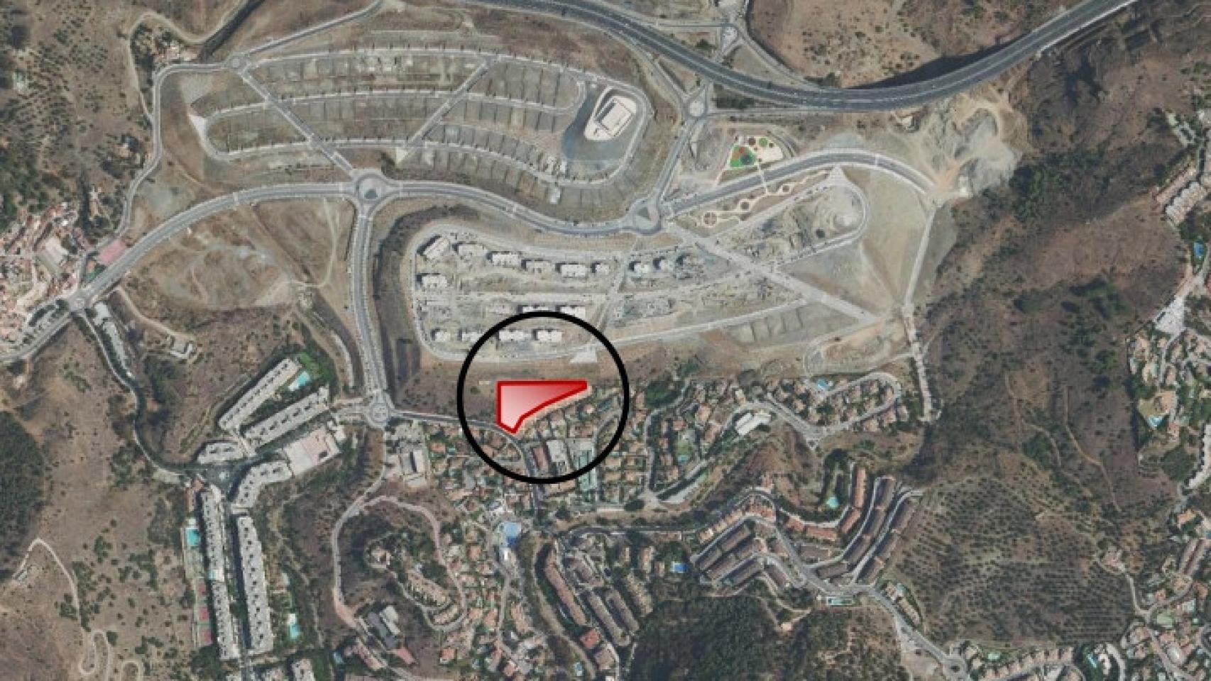Localización de la parcela sobre la que se proyecta el nuevo centro comercial de Colinas del Limonar.