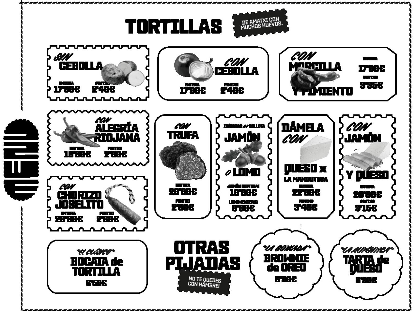 El menú de Amatxi.