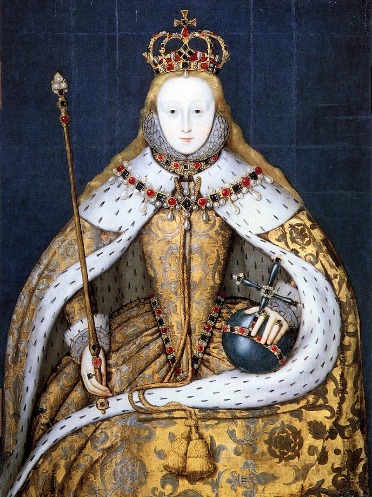Isabel I durante su coronación.