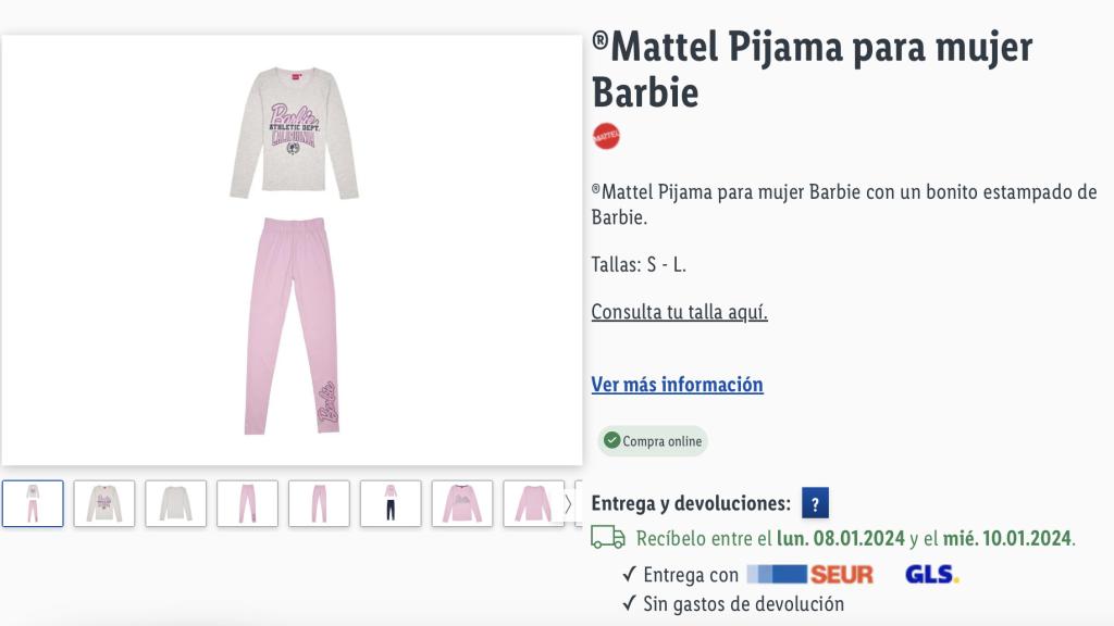 Pijama para mujer.
