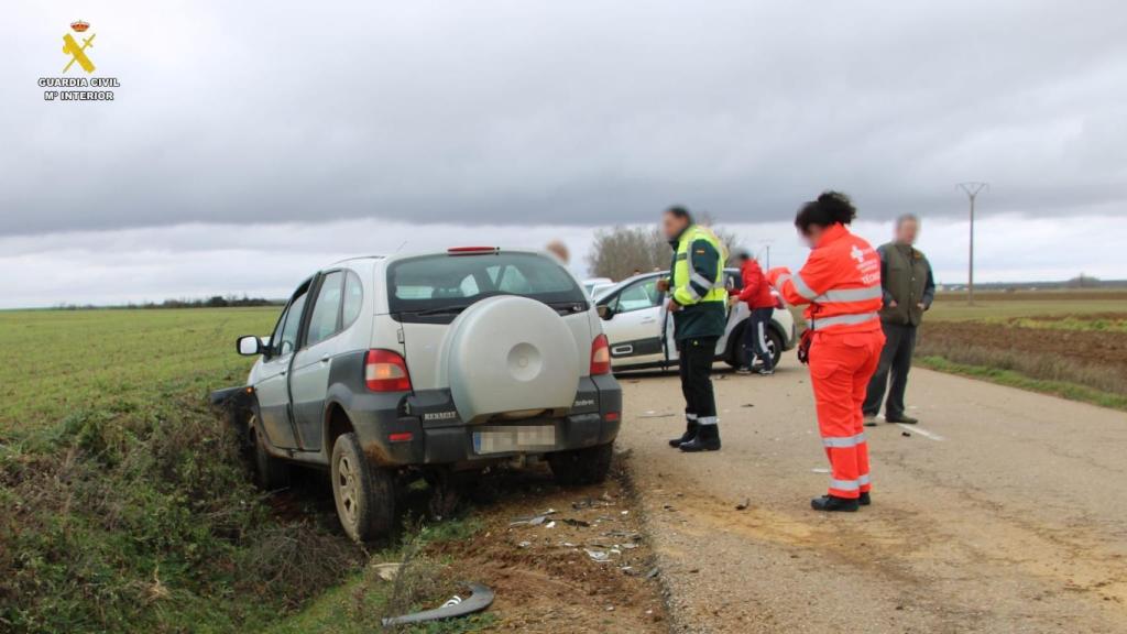 Imagen del accidente provocado en Cisneros (Palencia)