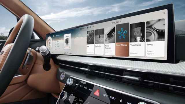 Concepto de SmartThings en un coche de Hyundai