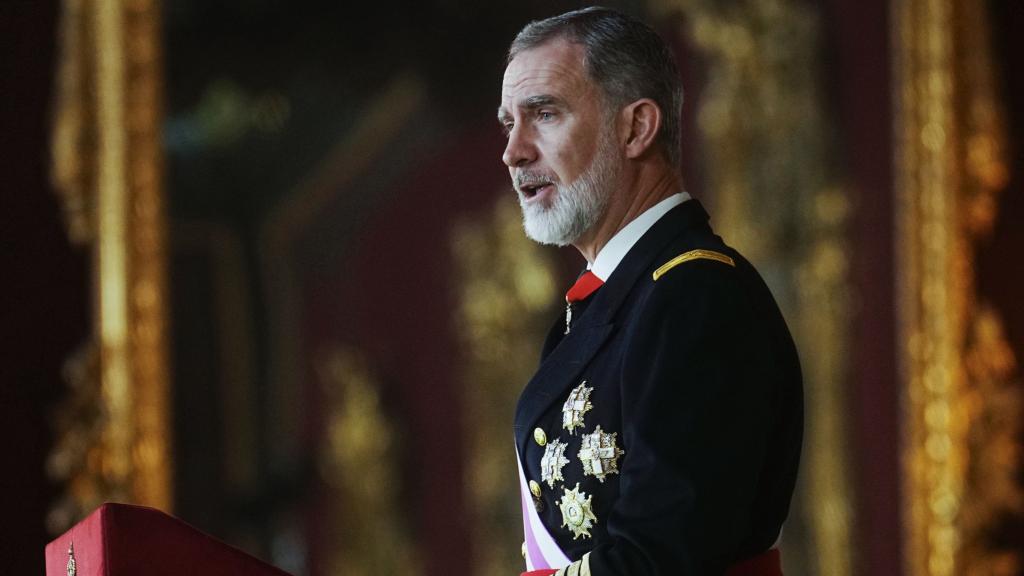 El rey Felipe VI durante su discurso de la Pascua Militar.