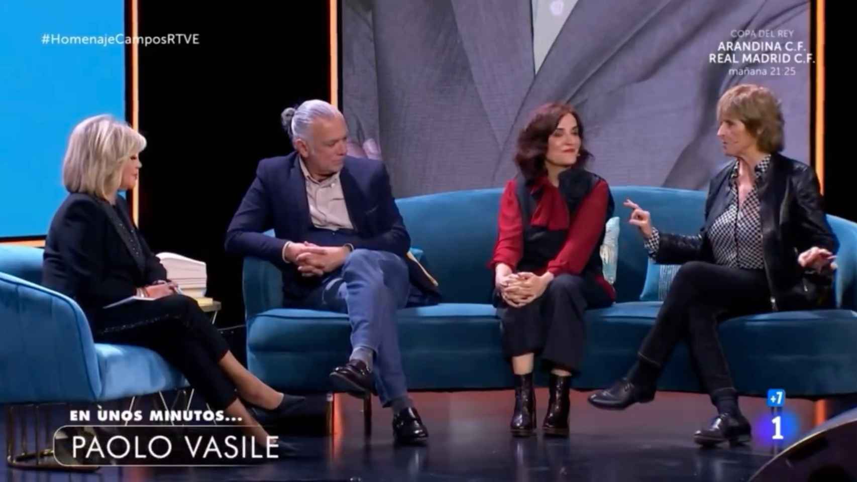 Terelu Campos, Juan Ramón Lucas, Elvira Lindo y Mercedes Milá en el homenaje a María Teresa Campos.