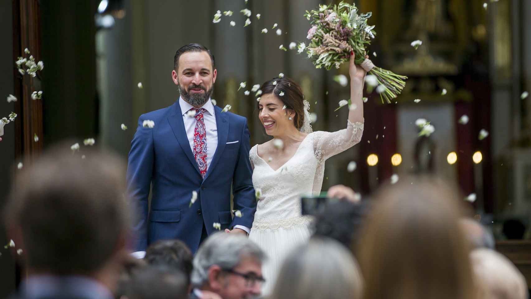 Santiago Abascal y Lidia Bedman el día de su boda.