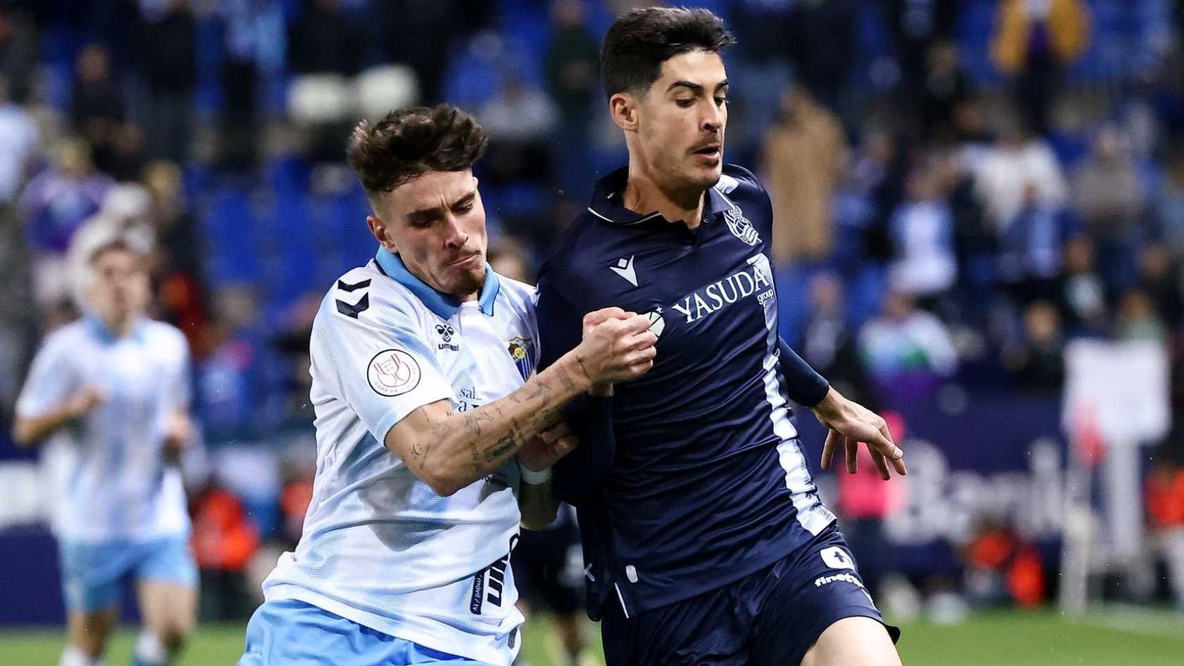 Murillo durante el Málaga CF vs. Real Sociedad de la Copa del Rey