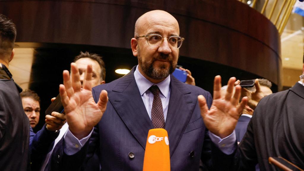Charles Michel, presidente del Consejo Europeo, durante una rueda de prensa.