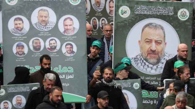 Funeral del número dos de Hamás, Saleh al-Arouri,  este jueves en Beirut.