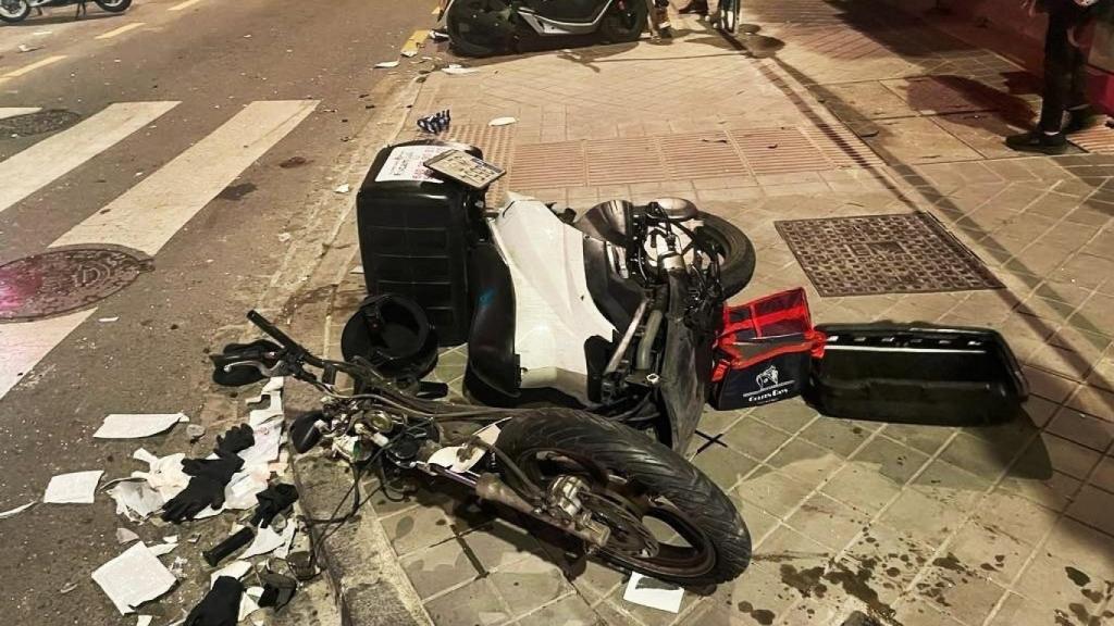 Estado de un vehículo de dos ruedas tras un accidente.