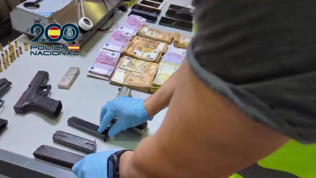 Objetos incautados por la Policía Nacional.