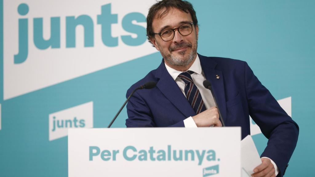 Josep Rius, portavoz de la Ejecutiva de Junts per Catalunya, en rueda de prensa.