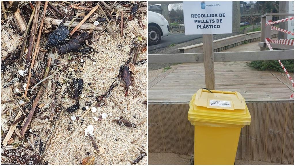 Pellets en la playa de Perbes.