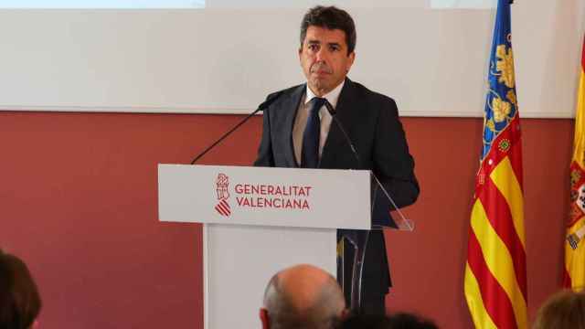 Carlos Mazón, durante la presentación del Plan Valenciano de Salud Mental y Adicciones 2024-2027. EE