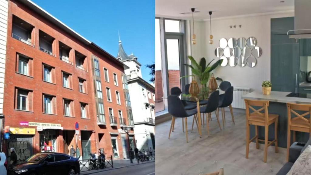 Edificio de apartamentos turísticos en la calle San Bernardo 41, junto a la Gran Vía de Madrid.