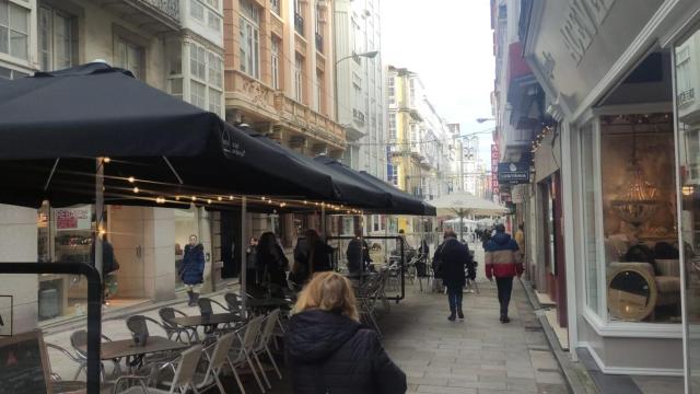 Calle Real, en el centro de Ferrol