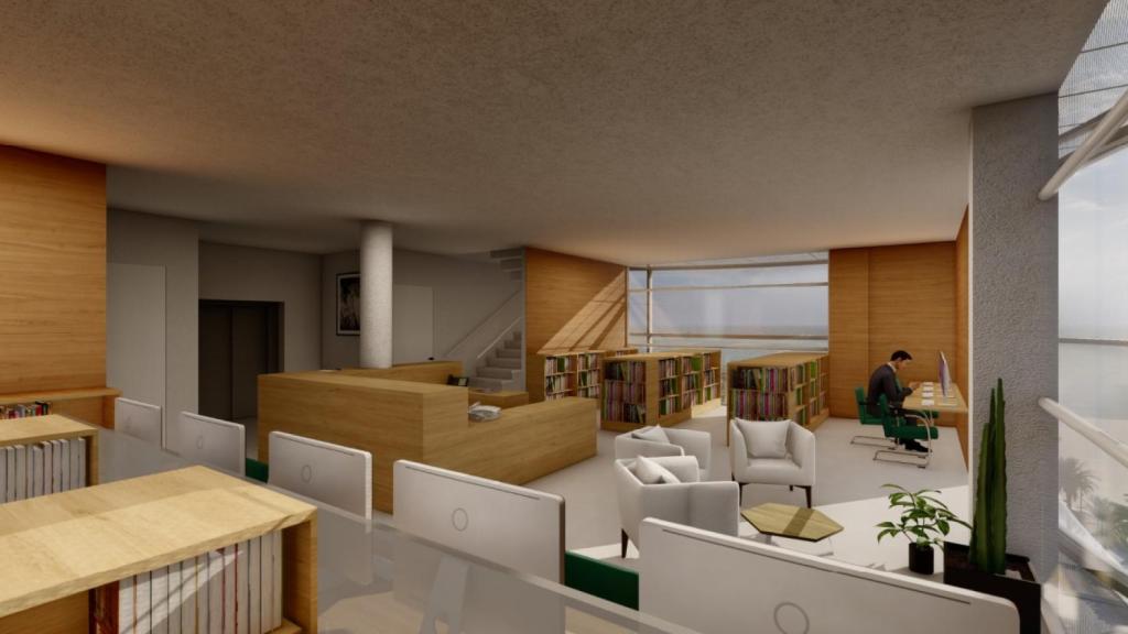 Otra de las estancias previstas en el biblioteca del Mirador del Carmen.