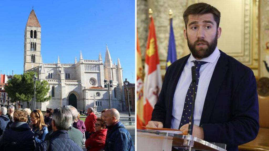 Francisco Blanco y turistas en La Antigua